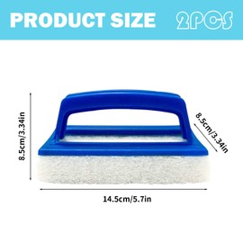 2 Stück Pool Schwamm,Pool Bürste,Poolbürste,Poolreinigung Handschrubbe,Schwimmbad Bürste Mit Griff,Teich Bürste,Reinigungszubehör Für Poolwand Und Poolboden, Schwamm