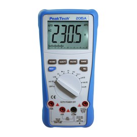 PeakTech P 2015 A True RMS Digital Multimeter, Auto Range, 4000 Counts, Continuity Tester, Meter for Resistance, Capacitance, Diode, Temperature & Frequency, 1000V - 10A AC/DC - CAT III, Blue