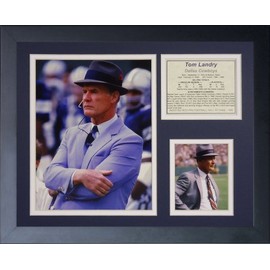 Legends Never Die "Tom Landry Framed Photo Collage, 11 x 14-Inch, Black