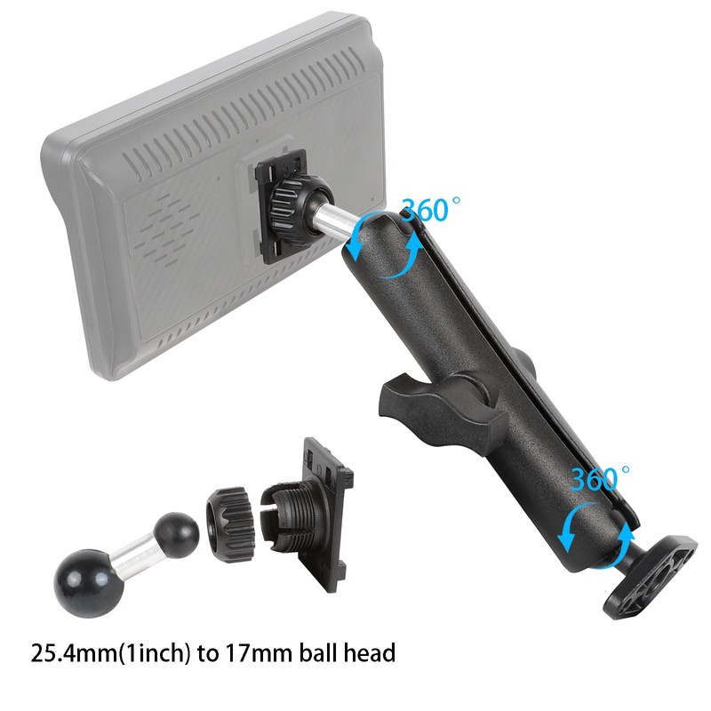 xik Heavy-Duty Carplay Screen Mount with AMPS Standard Hole Aluminum