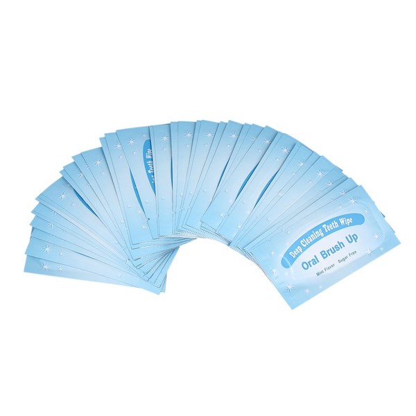 Mint-flavored oral finger wipes teeth whitening wipes oral cleaning wipe (100 Pcs)