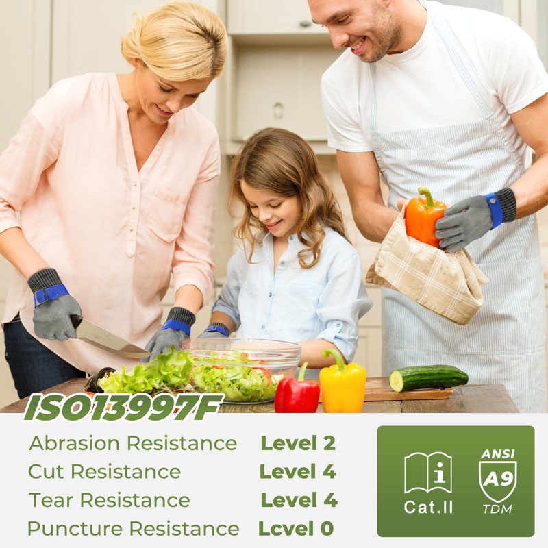 Zoleker Highest Level Cut Resistant Work Gloves for Men Women,