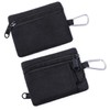 ガジェットポーチ 小型 小型コインケース カラビナ付き ジッパー式 小物入れ カード入れ 11x9cm ブラック 1個セット