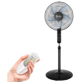 Simple Deluxe Oscillating 16″ 3 Adjustable Speed Pedestal Stand Fan for Indoor, Bedroom, Living Room, Home Office & College Dorm Use, 16 Inch, Black