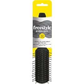 Freestyle Travel Soft-Touch Cushion Finish Brush, Black