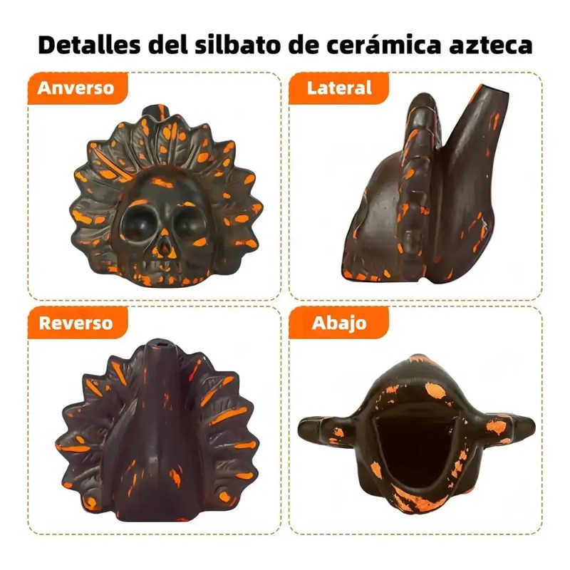 Silbato De La Muerte Azteca Réplica Prehispánica Gritohumano