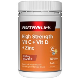 Nutralife High Strength Vit C + Vit D + Zinc Tab X 120