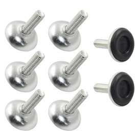 GUMIFA 8PCS M8x28mm Furniture Levelers Screw, Plastic Base Furniture Glide Adjustable Leveling Foot in Threaded for Chair, Table, Furniture Legs (Black)