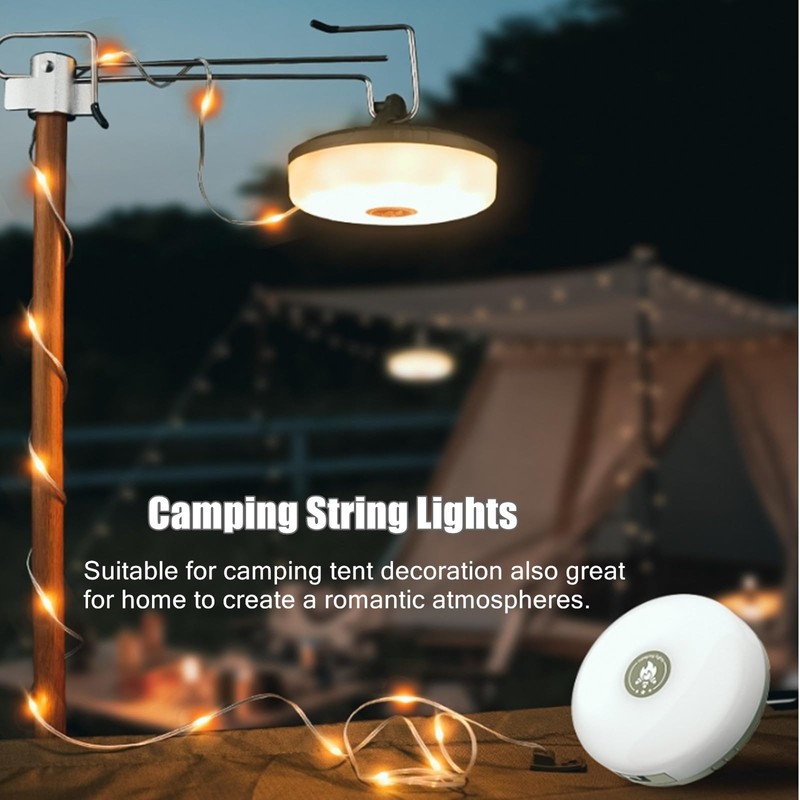Camping String Lights, 10m Outdoor String Lights Colorful Warm Lighting