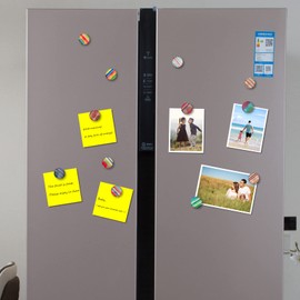 12Pcs Glass Fridge Decorative Magnets - Colorful Lines Refrigerator Glass Magnets for Office Whiteboard and Household Cabinet Decoration, Strong Magnetic Power to Perfectly Hold Photos and Documents