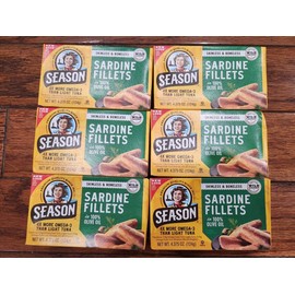 SEASON 6 PACK SARDINE FILLETS IN 100% OLIVE OIL SEASON 4% MORE OMEGA-3 LIGHT TUNA 12/28