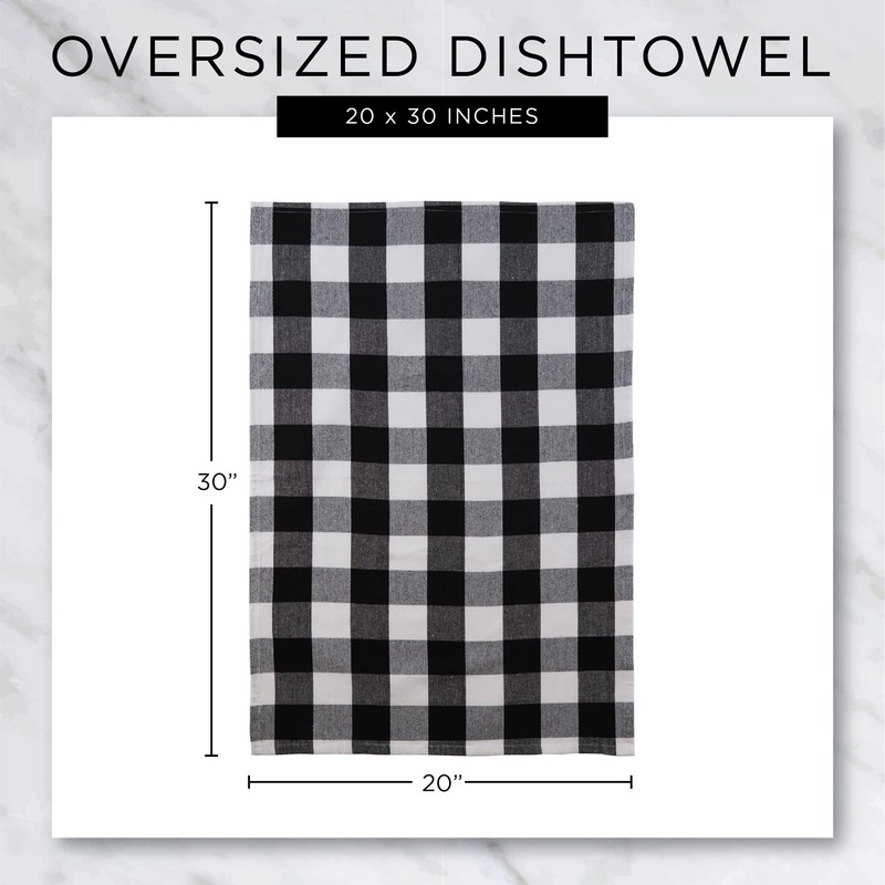 DII CAMZ11236 Cotton Buffalo Check Plaid Dish, Monogrammable Oversized Kitchen