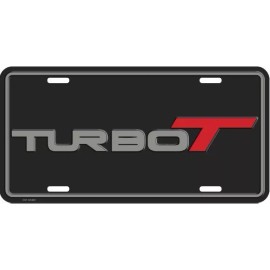 Gbodyparts 87 Regal 3.8 SFI WE4 " TURBO T " Aluminum License Plate Tag Black Silver Red