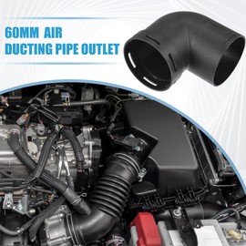 QUARKZMAN Car Heater Warm Pipe Line Angle Output Connection 2.36 Inch 60 mm AD Black Pack of 2