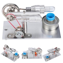 Stirling Engine, T Type Fan Hot Air Electricity Miniature Generator Stirling Engine Electricity Generator Stirling Engine Model Physics Steam