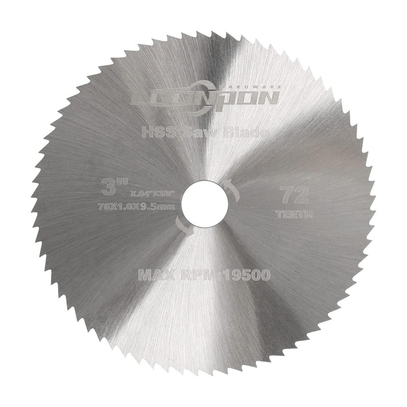 76mm HSS Circular Saw Blade 72T with 9.5mm Arbor for