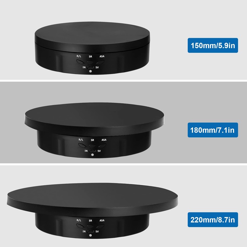 Motorized Rotating Display Stand, 3 Sizes 15 18 22cm Remote