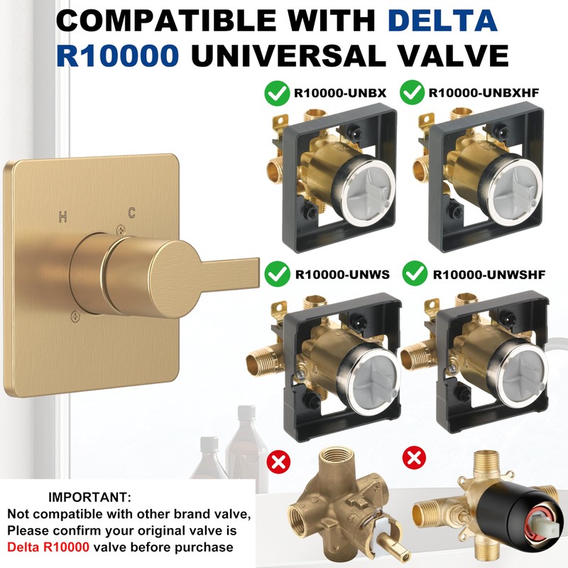 Replacement for Delta 13/14 Series Shower Trim Kit, Compatible with