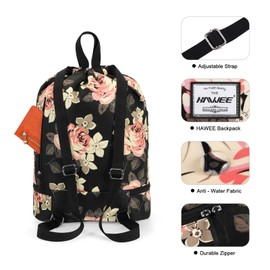 HAWEE Dry Wet Drawstring Backpack with Shoe Compartment for Women and Girls,Boys Waterproof Yoga String Bag Outdoor Sports Rucksack for Gym/Beach/Swim Pool, Rose Black