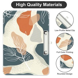 ZAXMEY Plastic A4 Clipboard Landscape, Fashion Clip Board with Low Profile Clip for Drawing, Sketching, Art Supplies, Drafting Supplies, Boho Leaf
