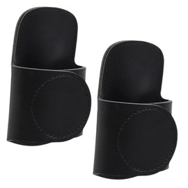 ABOOFAN 2pcs Stethoscope Holder for Doctors Protector with Sturdy Clip Secure Design Professional Nurse Accessories Black PU Waist Bag for Easy Carrying