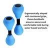 EVA Floating Water Dumbbells Blue 1 Pair, Lightweight Portable Aquatic