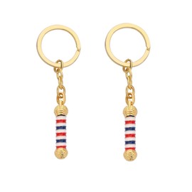 Barber Shop Pole 2 PCS Keychain, Hair Stylist Gift Hair Barber Gift