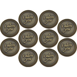 Bulk Set of 10 Romantic Love Expression Coins, I Adore You, I Want a Lifetime with You, Anniversary Pocket Tokens for Date Night, Love Gift for Men & Women, from Him or Her