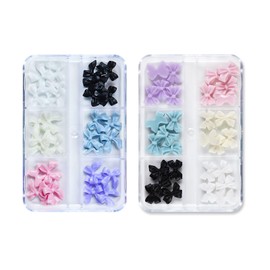 MAEXUS Nail Parts, Ribbon, Bowknots, 3D Deco Parts, 60 Pieces Flash Nails, Accessories, Jewelry Parts, Cute, Nail Art, Nail Design Supplies, Crafts, DIY Crafts, Accessories, 6 Colors