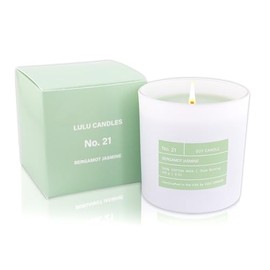 Lulu Candles | Bergamot Jasmine | Luxury Scented Long Lasting Soy Jar Candle | Highly Scented Candles for Home Fragrance & Decor (9 Oz. Gift Box)