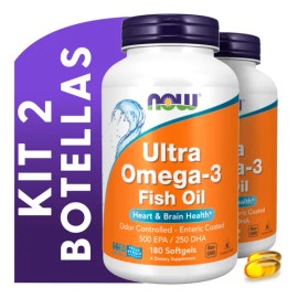  Kit 2 × Ultra Omega-3 1000 mg (500 EPA + 120 DHA) – 180 cápsulas