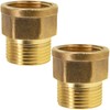 BERANMEY 2 Pack Brass Pipe Fittings, 3/4" to 3/4" Pipe