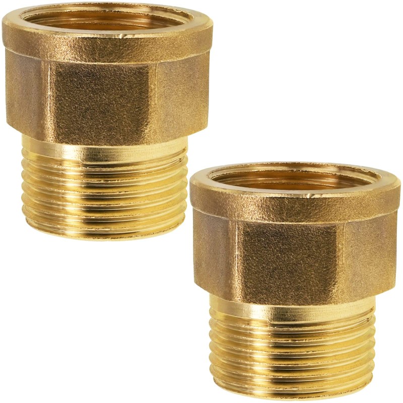 BERANMEY 2 Pack Brass Pipe Fittings, 3/4" to 3/4" Pipe
