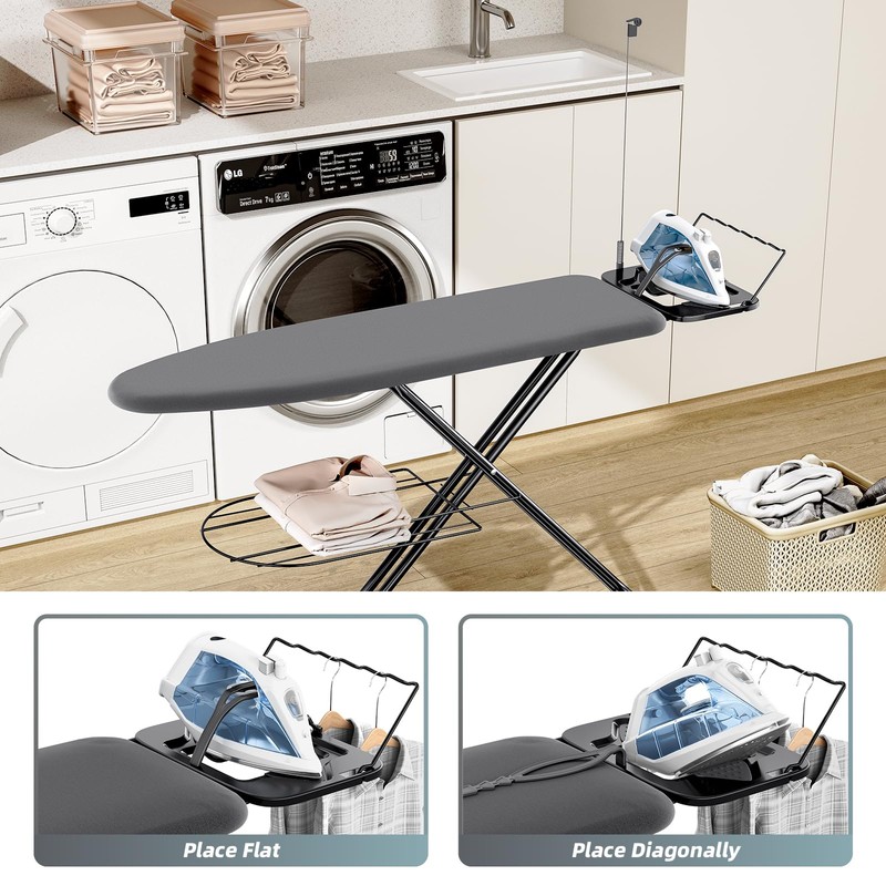 KINGBOARD Ironing Board, Compact Iron Board Full Size with Extra