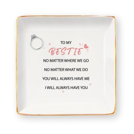 Bestie Gifts for Women,Best Friend Birthday Gifts Friendship for Women Friends Work Bestie Thoughtful Leaving Presents for Bestfriend New Home House Warming Wedding Christmas Valentines Trinket Dish