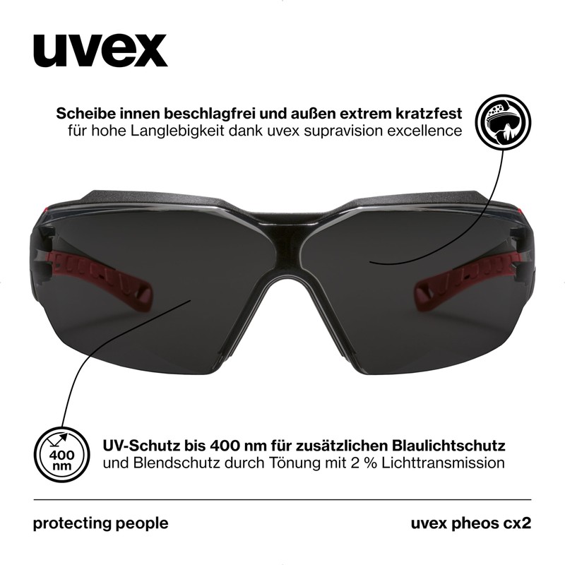 Uvex pheos cx2 - safety glasses - spectacles supravision excellence