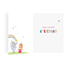 Regal Cards Girl Age 4 It's Your Birthday Card - Playing in The Park