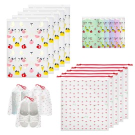 Ziplock Bags for Travel 10Pcs, Plastic Drawstring Bag Waterproof, Cute Reusable Maternity Bag Organiser Pouches, Luggage 0rganiser Pouches for Clothes, Shoes, Cosmetics,Travel Essentials, Toiletries