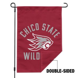 California State University Chico Wilcats Logo Garden Yard Flag with Pole Stand Holder