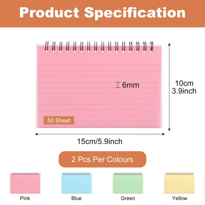 ZOFUN 8 Pcs Flash Cards, 15 x 10 cm Index