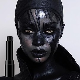 BADCOLOR Pintura facial mezclable con crema negra para adultos, niños, ojos, softbol, fútbol, béisbol, deportes, no tóxica, hipoalergénica, para Hallo