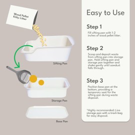 Mr. Catman Mr Catman Cat Sifting Litter Box for Pine Pellets with Sifter Pan & Extra-Large 7-Day Waste Storage Tray, Sifting Cat Litter Box -Sturdy & Non-Stick, Less Tracking, Easy Clean, Odor Control