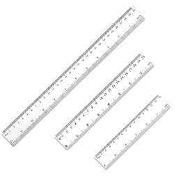 XUKZIMA 3 Pcs Plastic Rulers, Clear Ruler Transparent Straight Ruler Shatter Resistant Ruler Shatterproof Ruler 6 8 12 InchesMeasuring Ruler Tool Student School Office Teaching Ruler(15, 20,30cm)