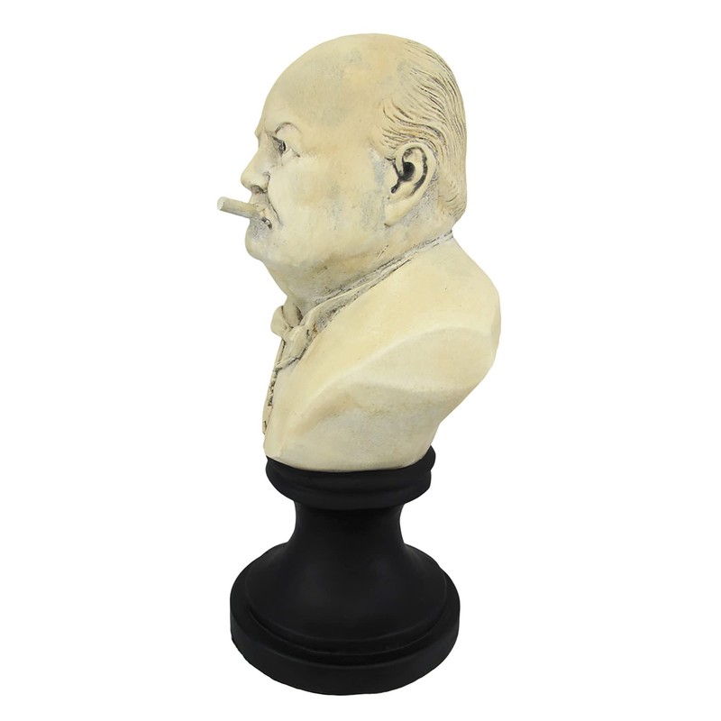 Things2Die4 Molded Plaster Winston Churchill with Cigar Bust Statue