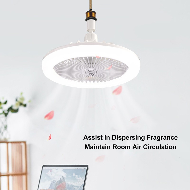 Small Ceiling Fan with Light Remote Control E27 Lamp Holder