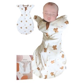 enne.] [Midwife Recommended] Swaddle, Swaddle, Swaddle, Cotton, Reflective, Newborn, Baby, Sleeper, Night-crying Pattern, Plain, Spring, Summer, Autumn, Winter (S, Bear)