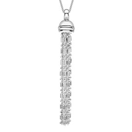 Tuscany Silver Sterling Silver Bead and Ball Tassel Pendant on Curb Chain of Length 46cm