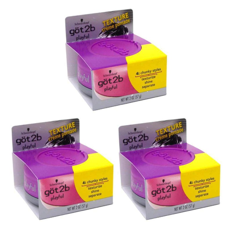Got2b Playful Texturizing Creme Pomade, 2 Oz (Pack of 3)