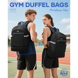 Gym Backpack for Women with Shoes Compartment & Wet Pocket Foldable Carry On Large Travel Laptop Backpack Waterproof Casual Daypack School Bag Sports Gym Bag for Swimming Yoga