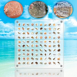 Erzekrim Acrylic Magnetic Seashell Display Box Seashell Storage Box 100 Grids Transparent Acrylic Seashell Storage Box Seashell Diamond Gemstone Beads Storage Display Organiser Box (100 Grids)